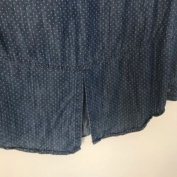 LC Lauren Conrad dark blue button down polka dots - Picture 9 of 9
